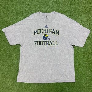 Vintage Michigan Wolverines Football Shirt Mens Size 2XL Gray Adidas Y2K 00s